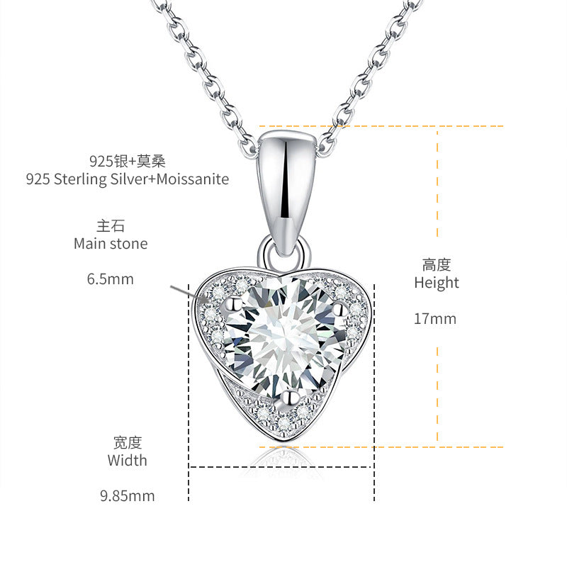 S925 Round-Cut Moissanite Pendant【6.2#120】