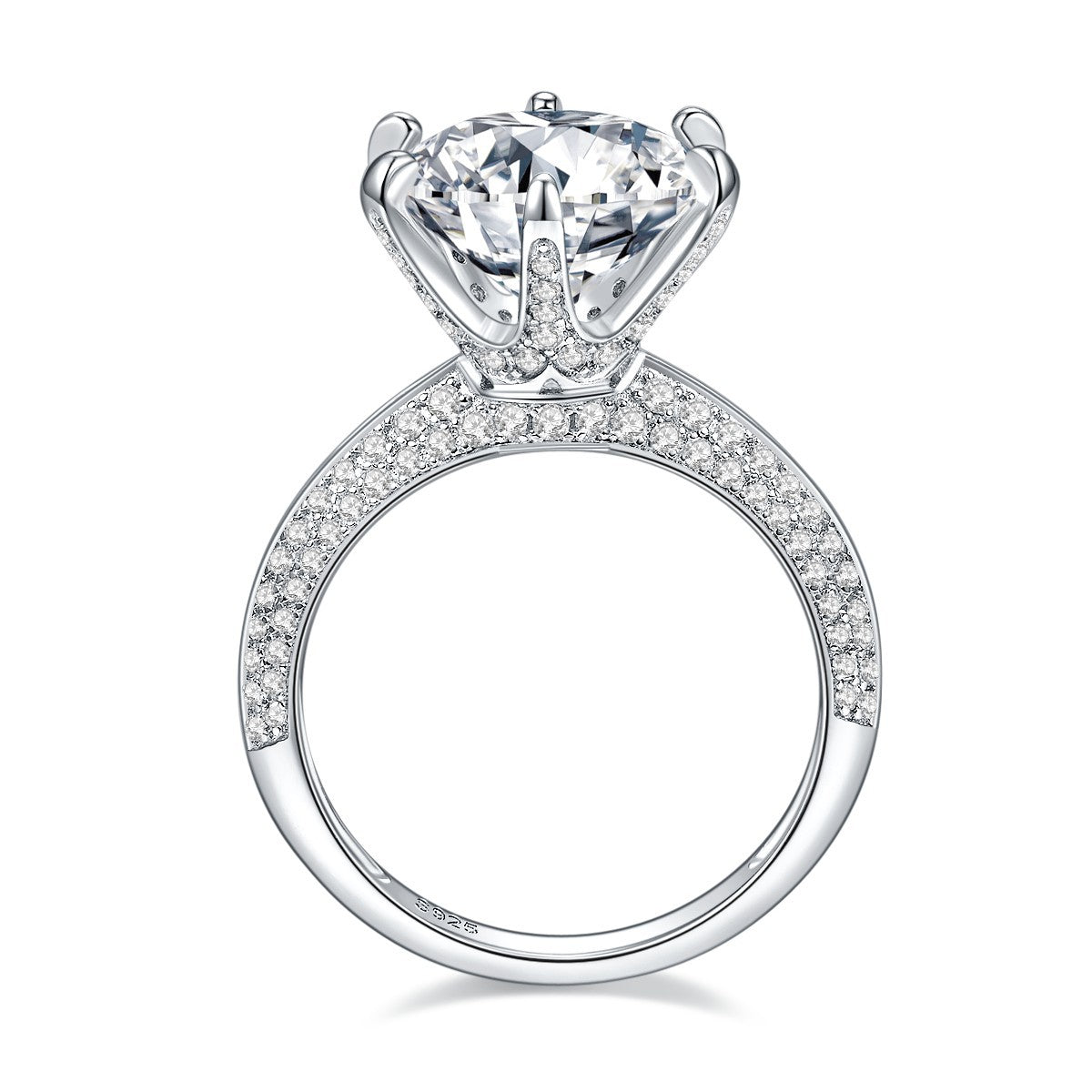S925 Round-Cut Moissanite Ring 1CT 【6.2#10】