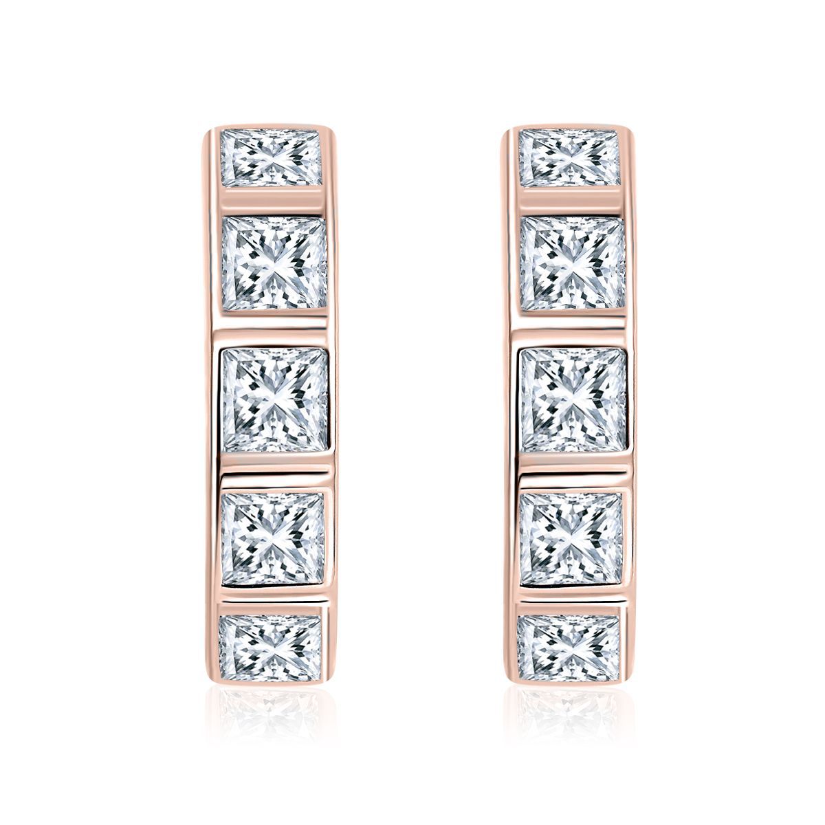 S925 Princess-Cut Moissanite Earring【6.2#166】