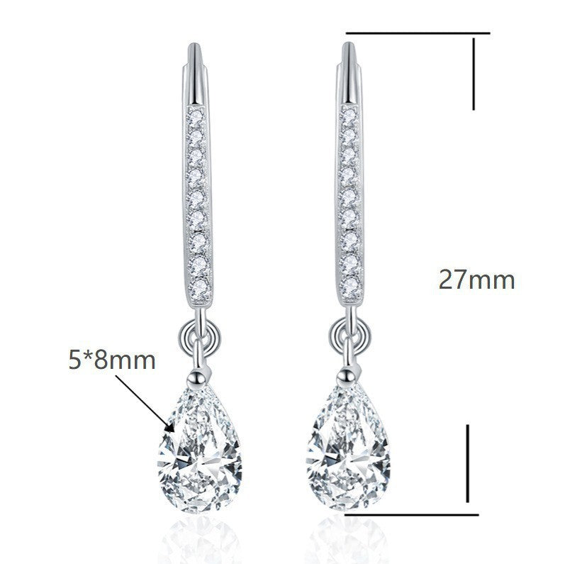 S925 Pear-Cut Moissanite Earring【6.2#176】