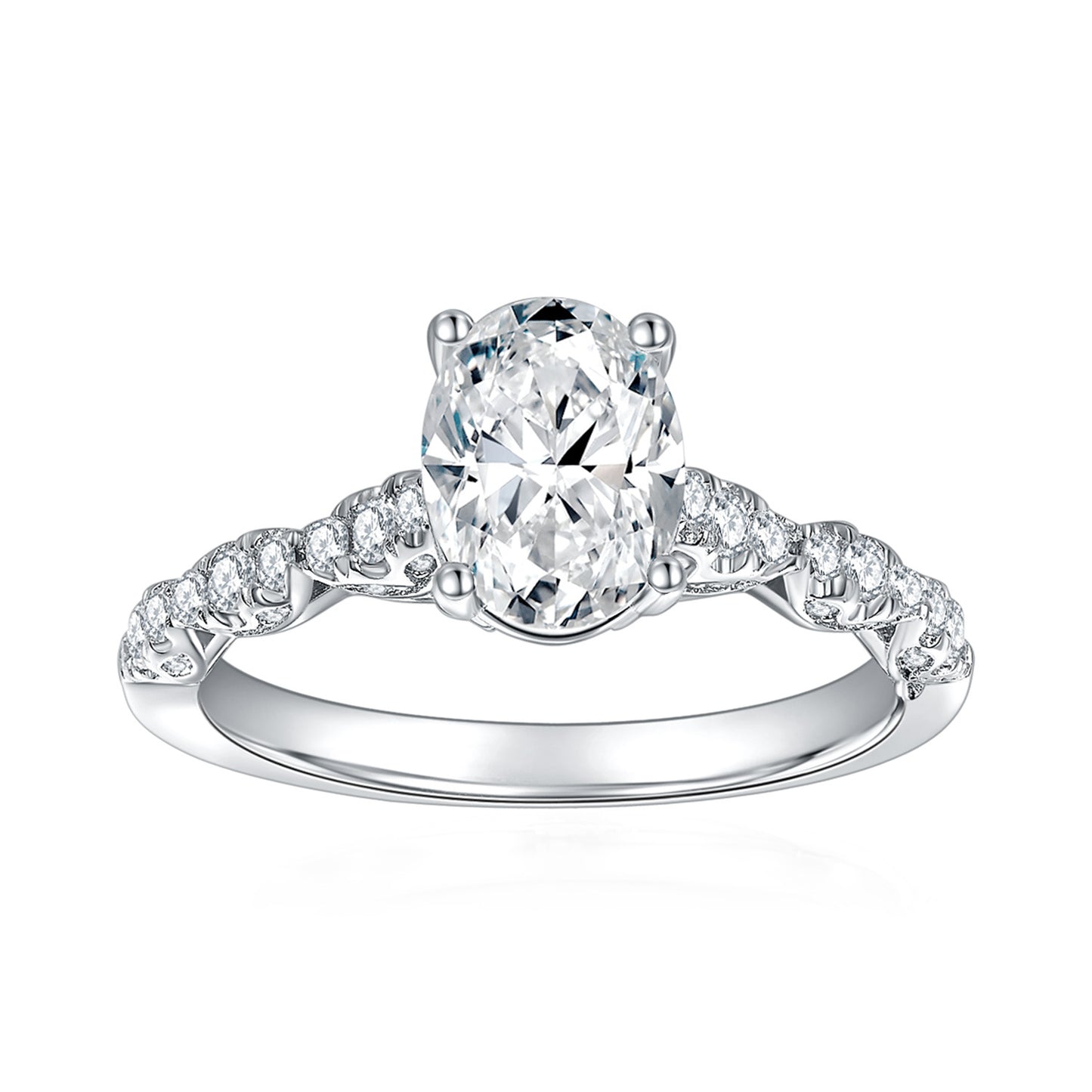 S925 Oval-Cut Moissanite Ring 【6.2#100】
