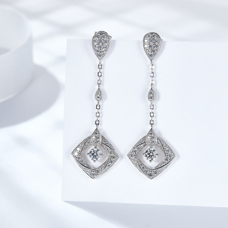 S925 Round-Cut Moissanite Earring【6.2#136】