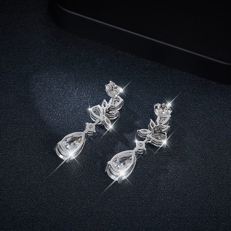 S925 Pear-Cut Moissanite Earring【6.2#167】