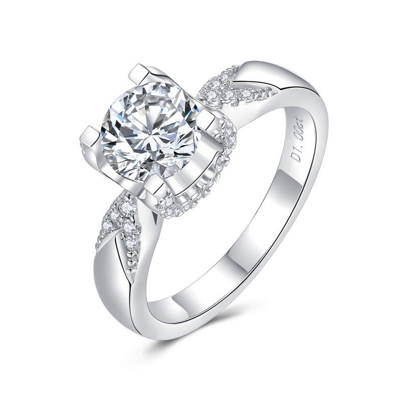 S925 Round-Cut Moissanite Ring【6.2#159】