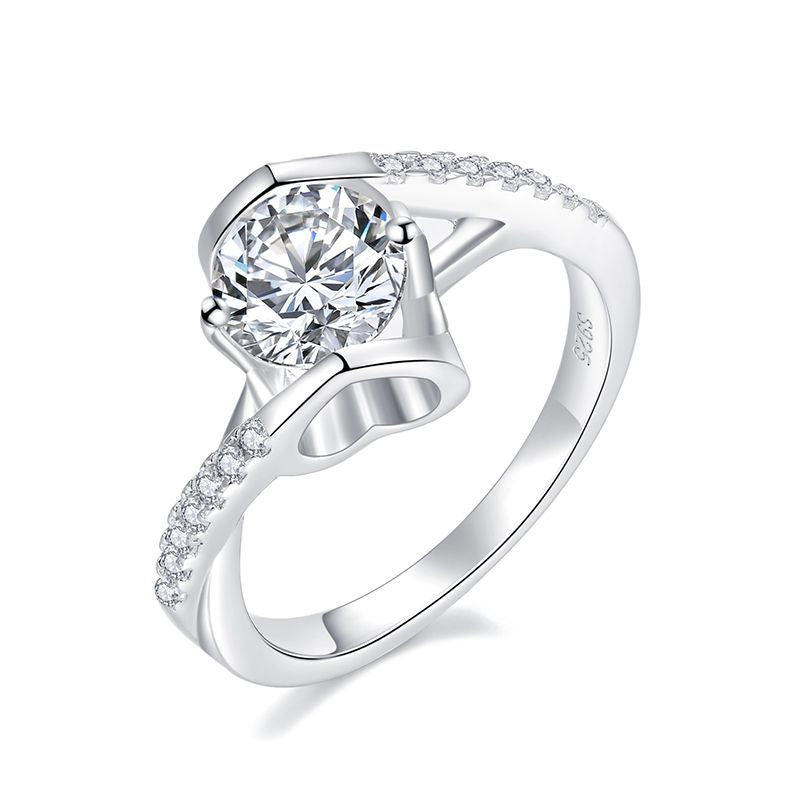 S925 Round-Cut Moissanite Ring【6.2#81】