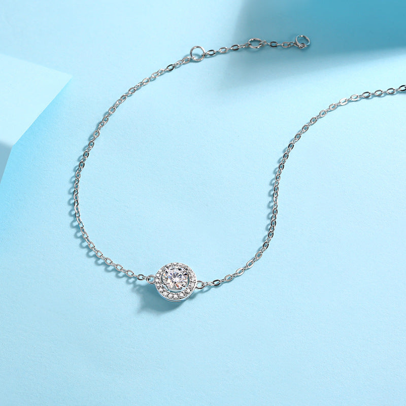 S925 Round-Cut Moissanite Bracelet Hearts And Arrows 0.5CT&1CT 【6.2#67】