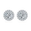 S925 Round-Cut Round Wrapped Stud Earrings 0.5CT&1CT 【6.2#49】