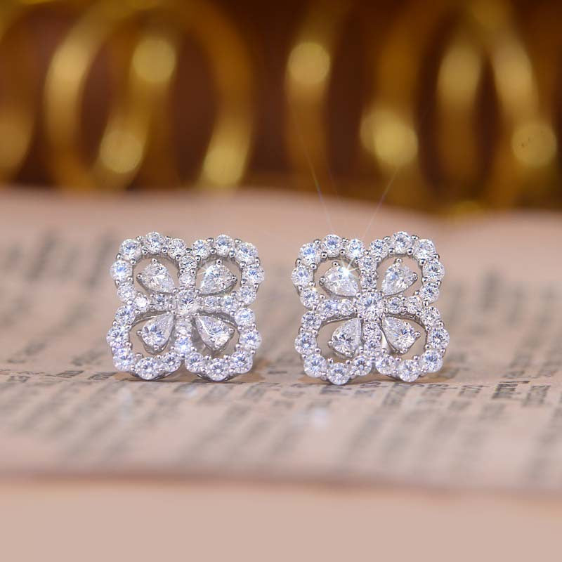S925 Round-Cut Moissanite Earring【6.2#150】