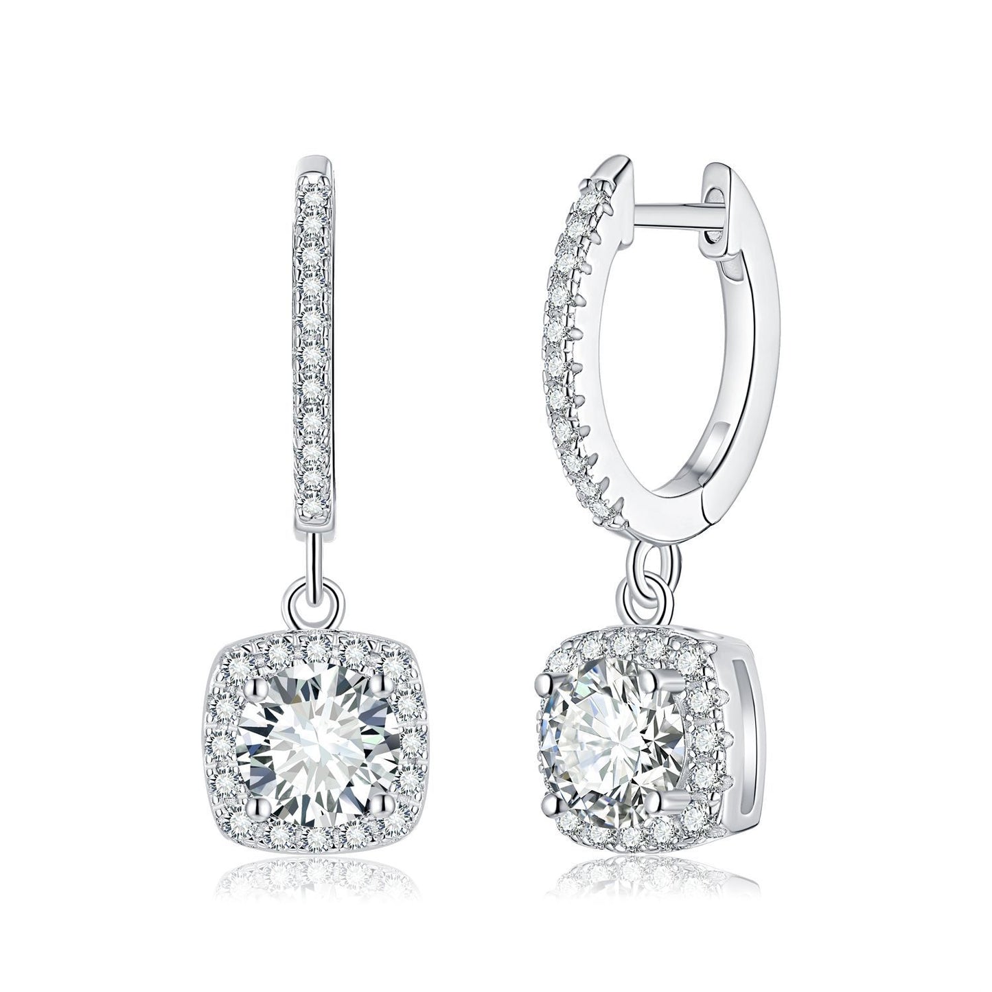 S925 Princess-Cut Moissanite Earring【6.2#145】