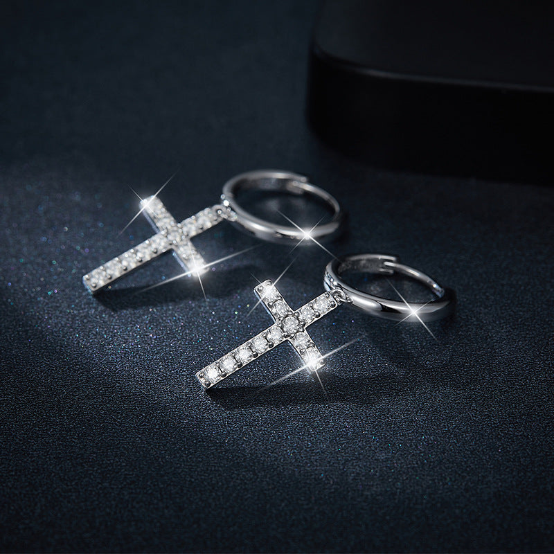 S925 Round-Cut Moissanite Earring【6.2#126】