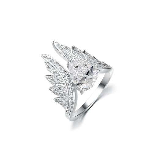 S925 Pear-Cut Moissanite Plating Ring Band 3CT 【2#1】