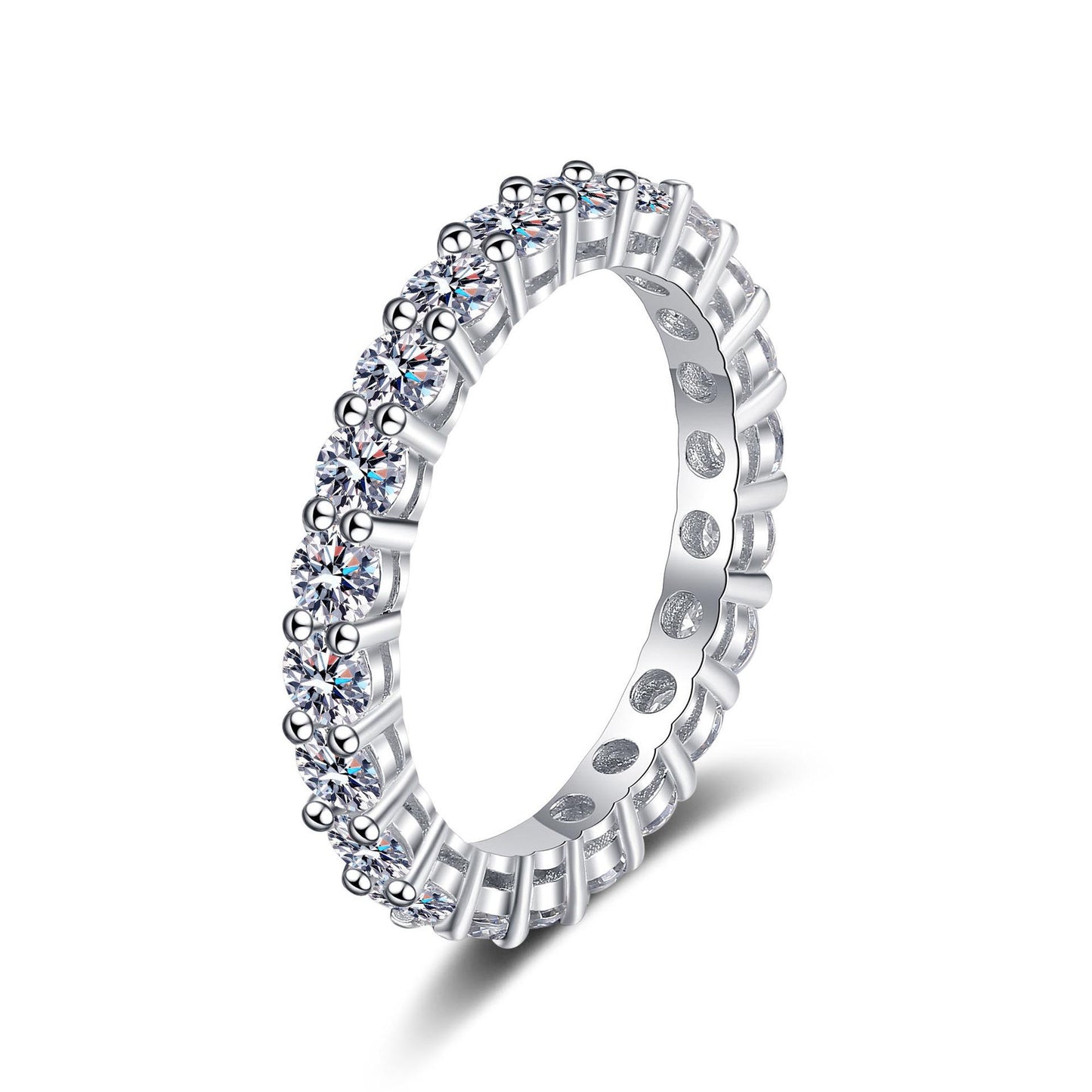 S925 Round-Cut "Super Dipper" Full Moissanite Side Ring 【J#10】