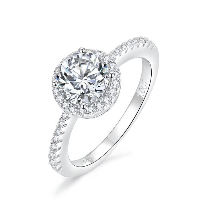 S925 Round-Cut Moissanite Rings With Wrap Design Classic Style【6#34】