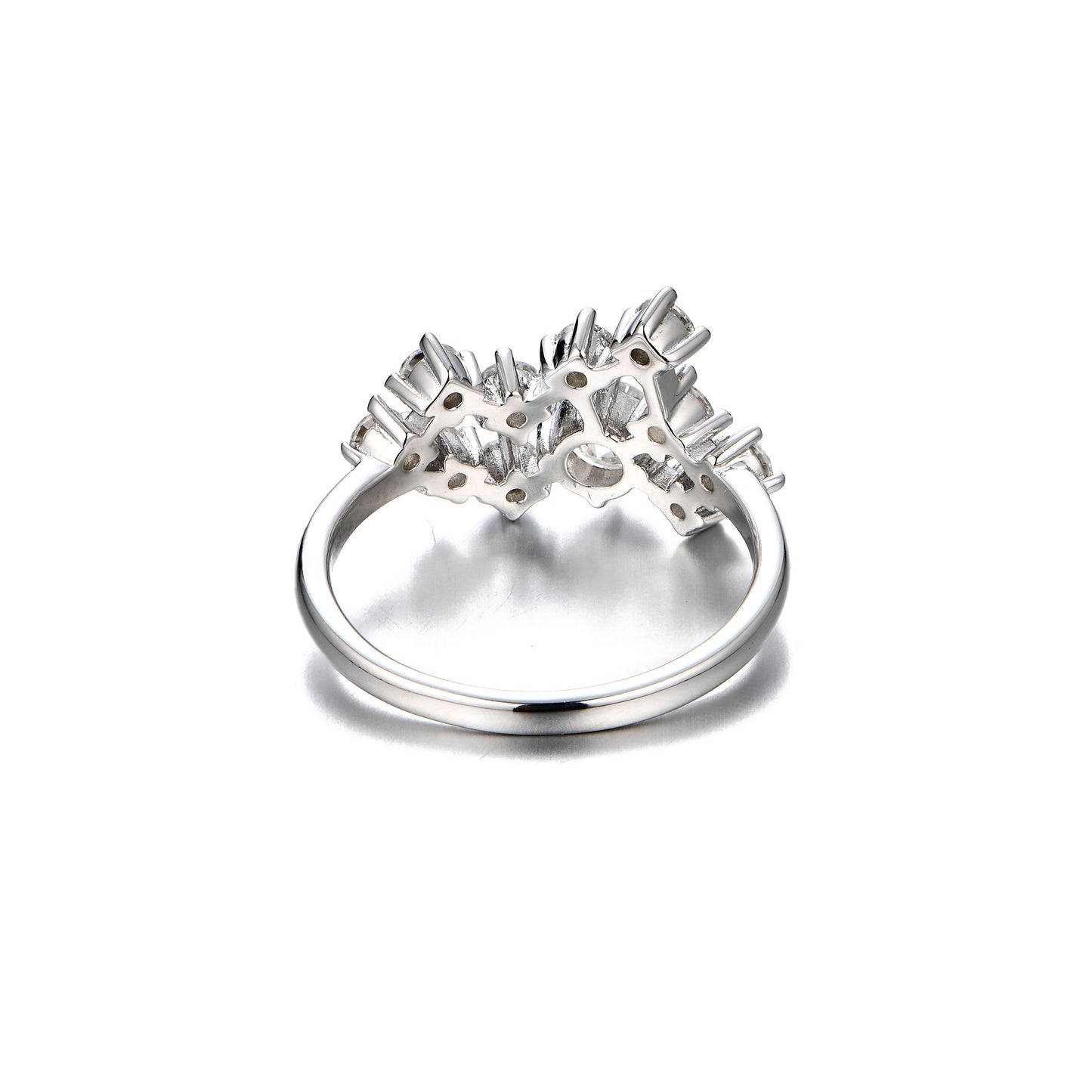 S925 Round-Cut Moissanite Plating Ring 【1#9】