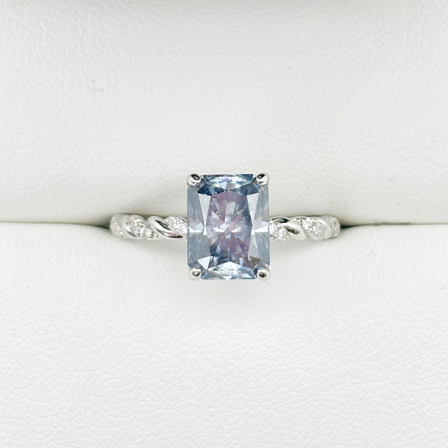 S925 Radiant-Cut Vines Moissanite Rings 3CT 【3#33】