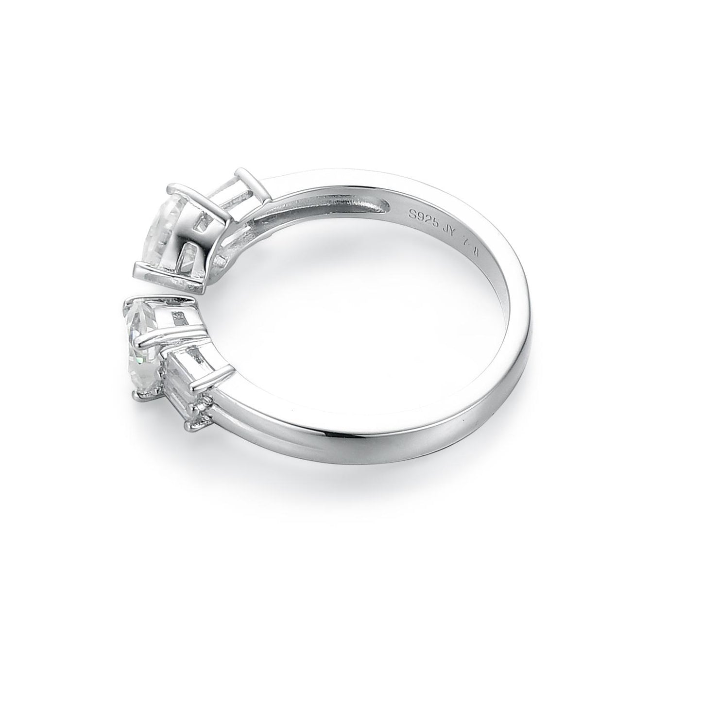 S925 Heart-Cut Moissanite Plating Ring 1CT 【2#4】