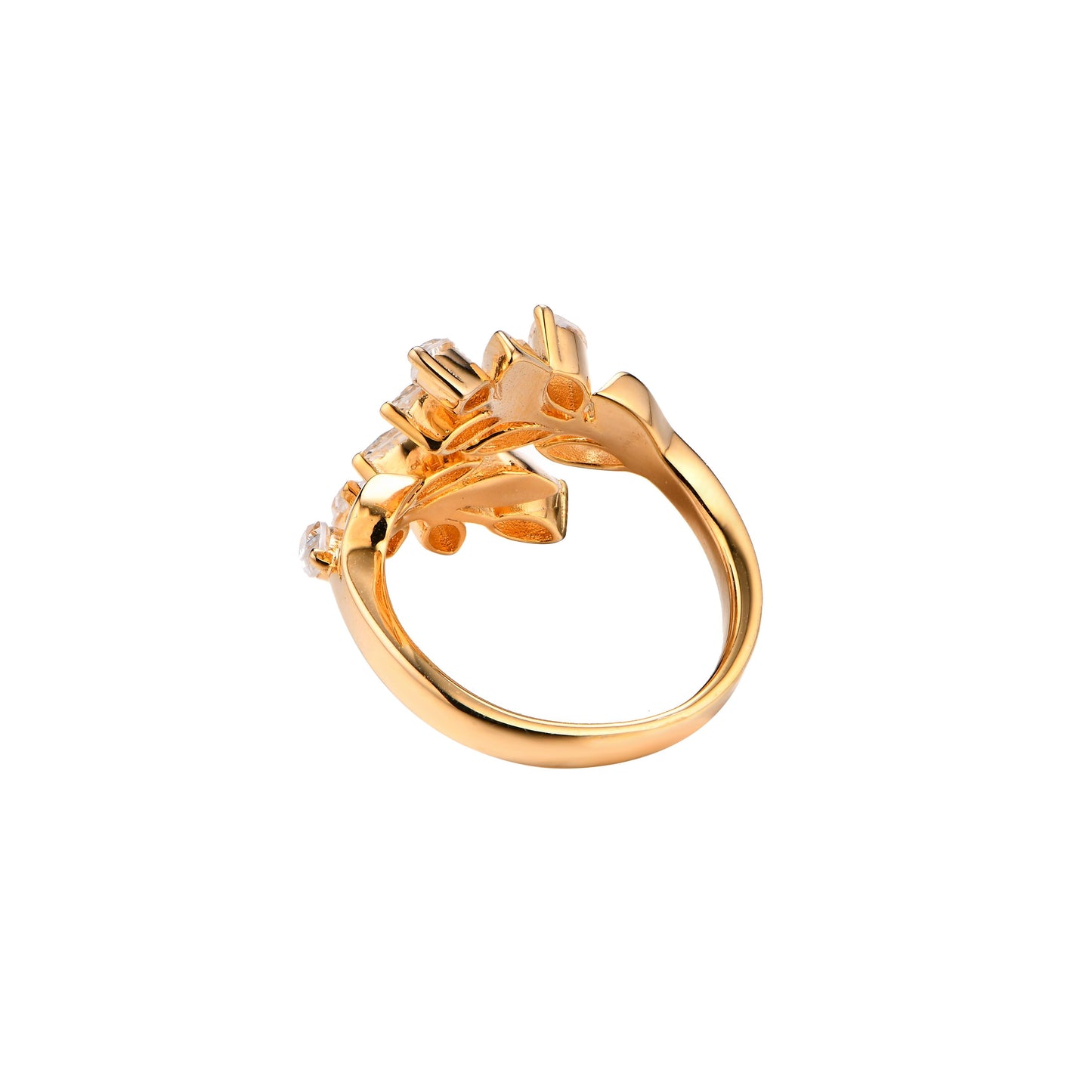 S925 Marquise-Cut Zircon Ring Gold plated 【g1#6】