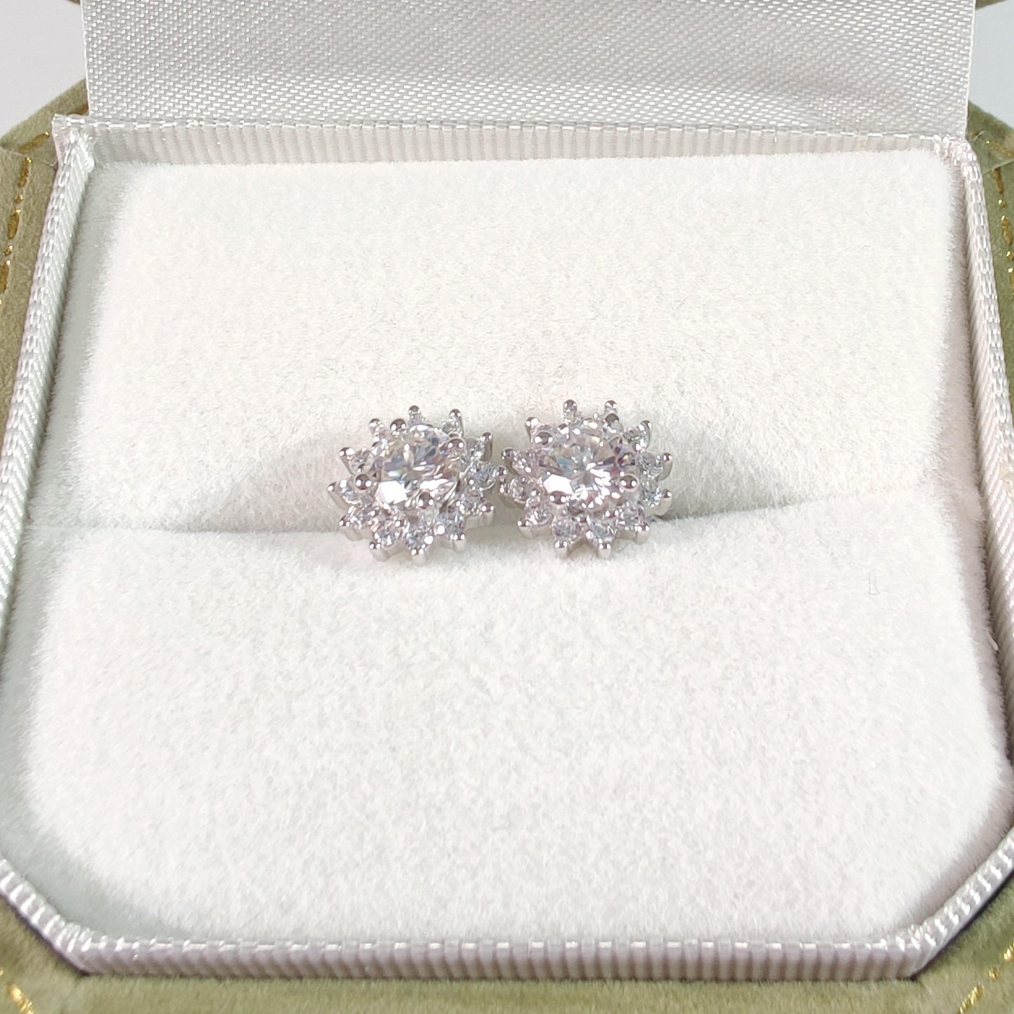 S925 Round-Cut Moissanite Rings With Snowflake Design 0.5CT*2 【6#33】