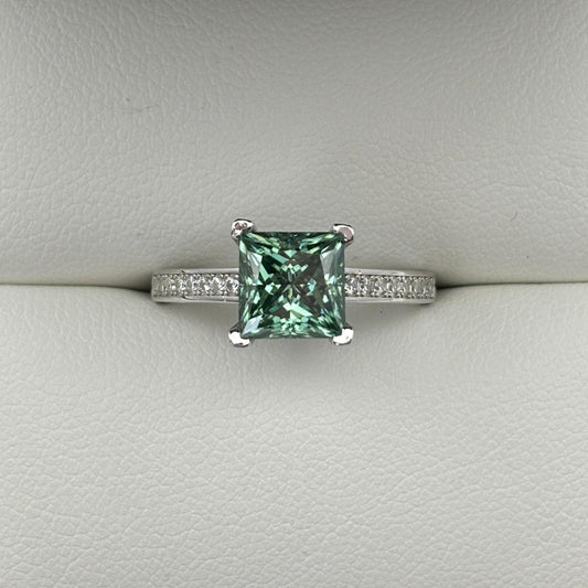 S925 Princess-Cut Moissanite Rings 2CT 【3#20】