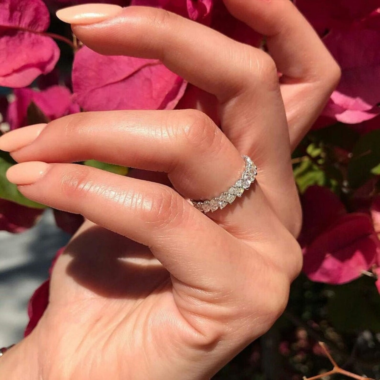 S925 Marquise-Cut "Hundred Eyed Flower" Moissanite Ring 0.3CT*17 【3.2#12】