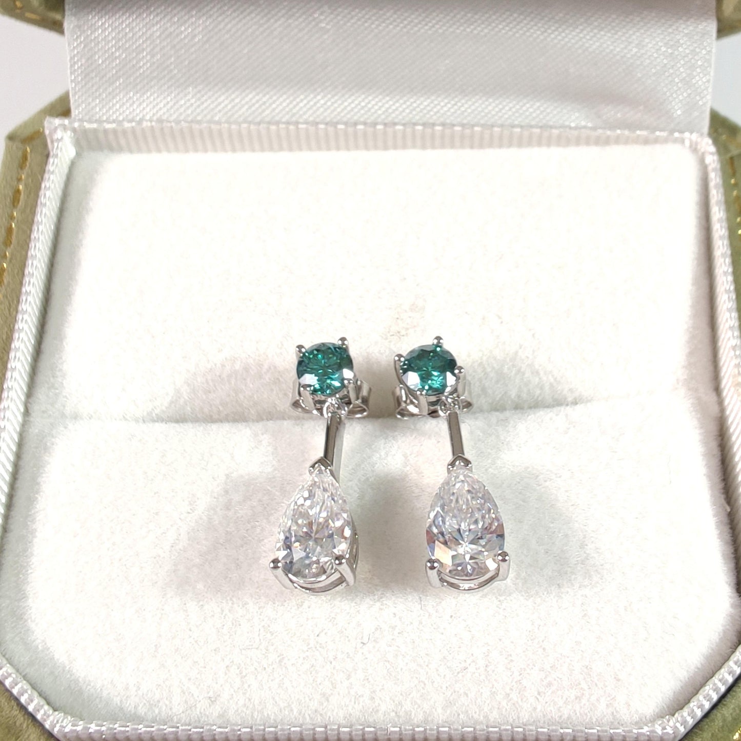 S925 Round & Pear-Cut Moissanite Earrings 0.3CT*2 & 1CT*2【3.2#7】