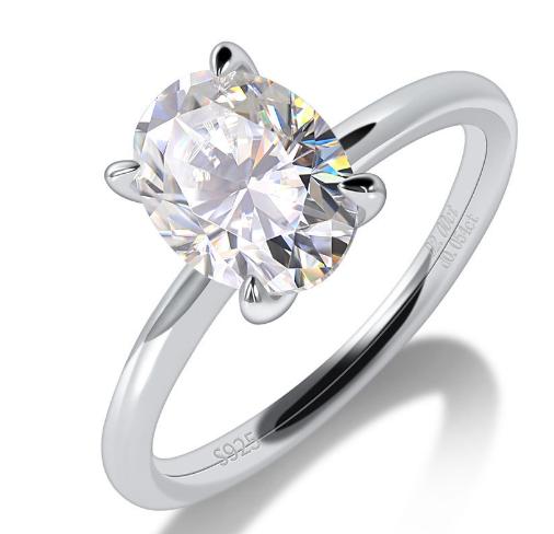 S925 Oval-Cut Moissanite Ring 2CT【7#2】