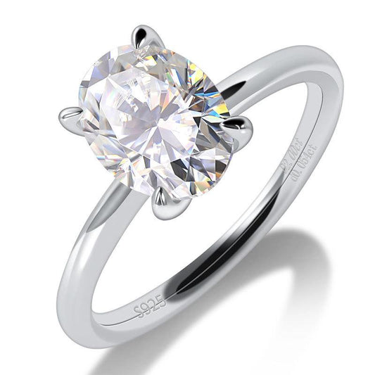 S925 Oval-Cut "Tina" Moissanite Ring 2&3CT 【J#2】