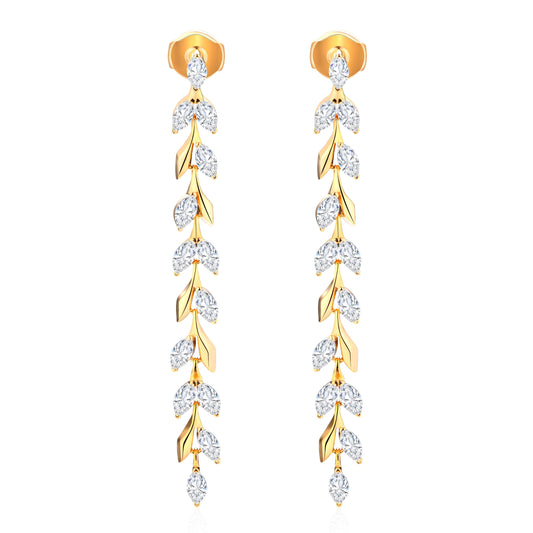 S925 Marquise-Cut  Zircon  Earrings Gold plated 【g1#7】