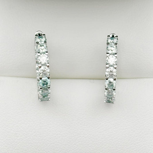 S925 Round-Cut  Moissanite Hoop Earrings 0.1CT*26 【3#18】