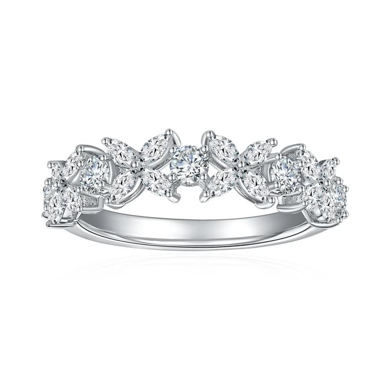 S925 Marquise & Round-Cut Moissanite Rings 【6#38】