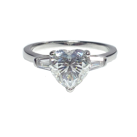 S925 Heart-Cut Moissanite Rings 2CT 【3#24】