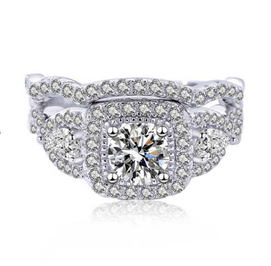 【Buy 1 Get 1 More Band】S925 Round-Cut Moissanite Ring 0.8CT 【5#8】