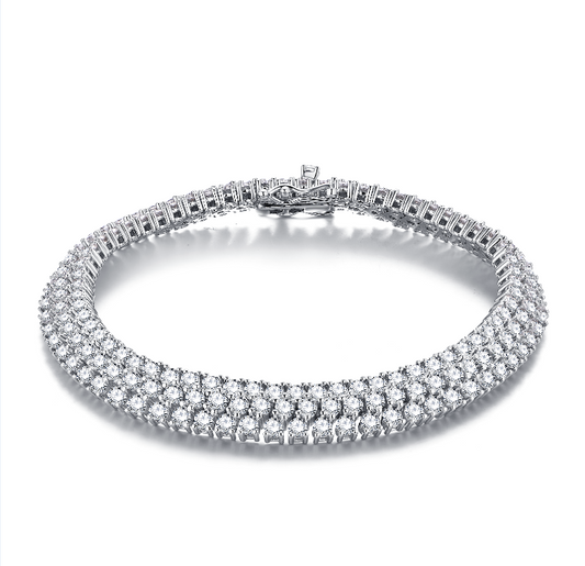 S925 Round-Cut Full Moissanite Bracelet 【1.4#14】