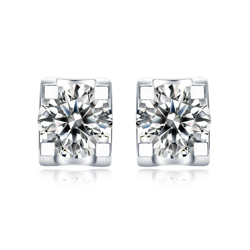 S925 Round-Cut Full Moissanite Earrings【6.2#36】