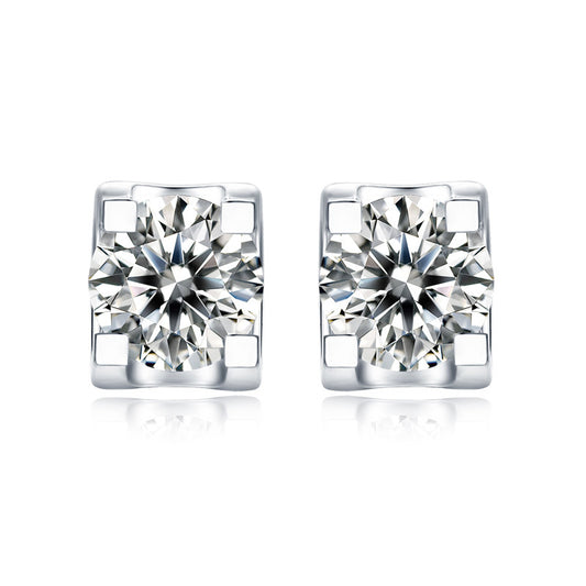 S925 Round-Cut Full Moissanite Earrings【6.2#36】