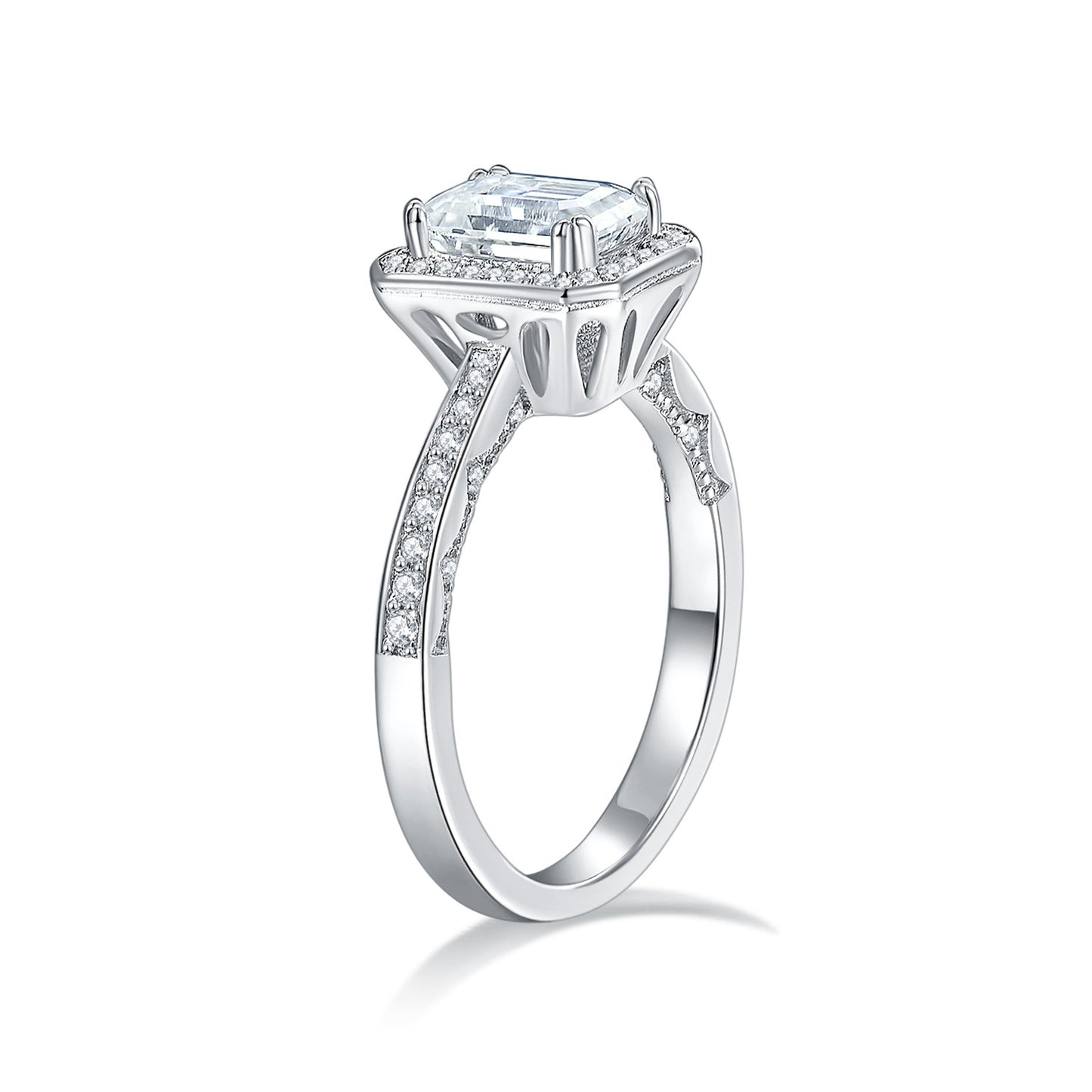 S925 Emerald-Cut Moissanite Ring【6.2#170】
