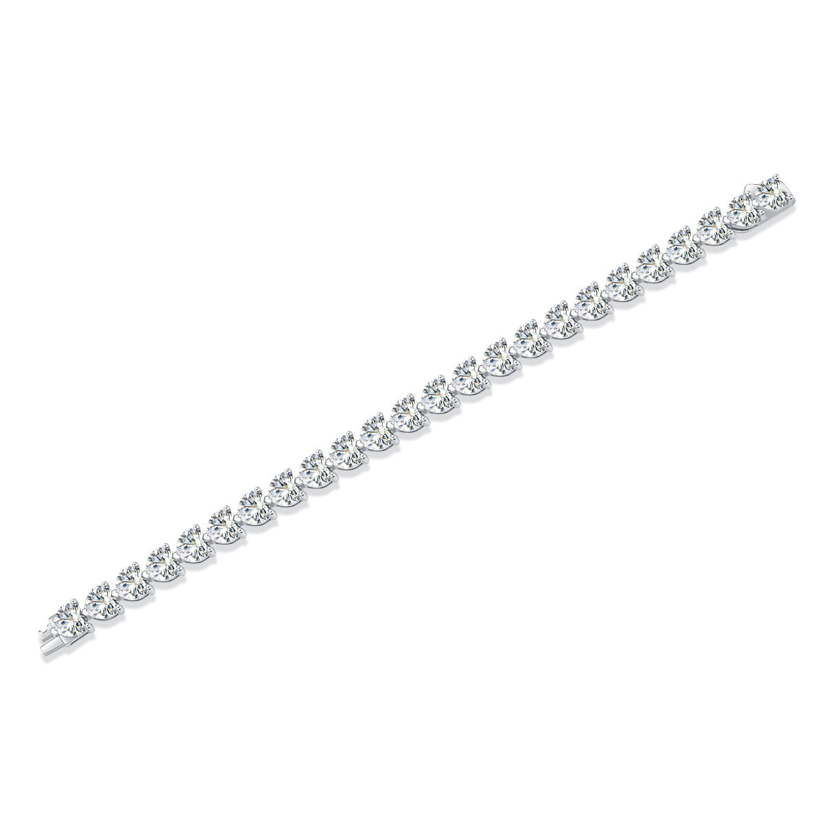 S925 Heart-Cut Moissanite Bracelet Plated 18k Gold【6.2#121】