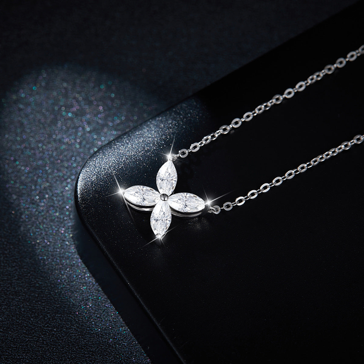 S925 Marquise-Cut Moissanite Necklace&Earring Set【6.2#186】