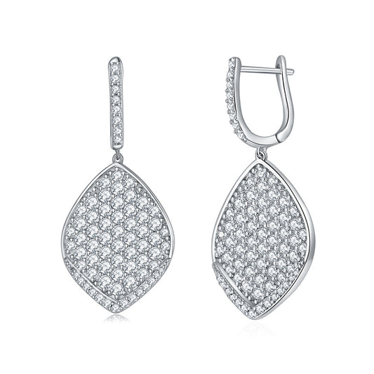 S925 Round-Cut Full Moissanite Drop Earrings【6.2#55】