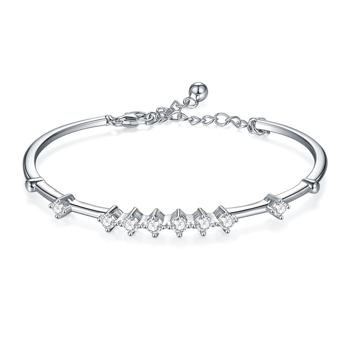 S925 Round-Cut Moissanite Bracelet【6.2#158】