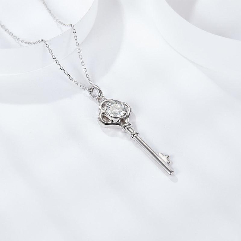 S925 Round-Cut Moissanite Pendant【6.2#103】