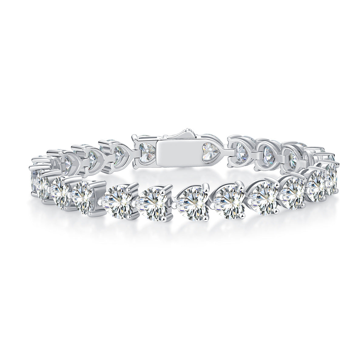 S925 Heart-Cut Moissanite Bracelet Plated 18k Gold【6.2#121】