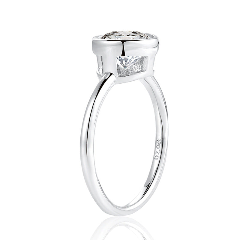S925 Moissanite Ring Classic 2 Claw 【6.2#62】