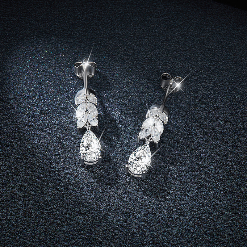 S925 Pear-Cut Moissanite Earring【6.2#203】