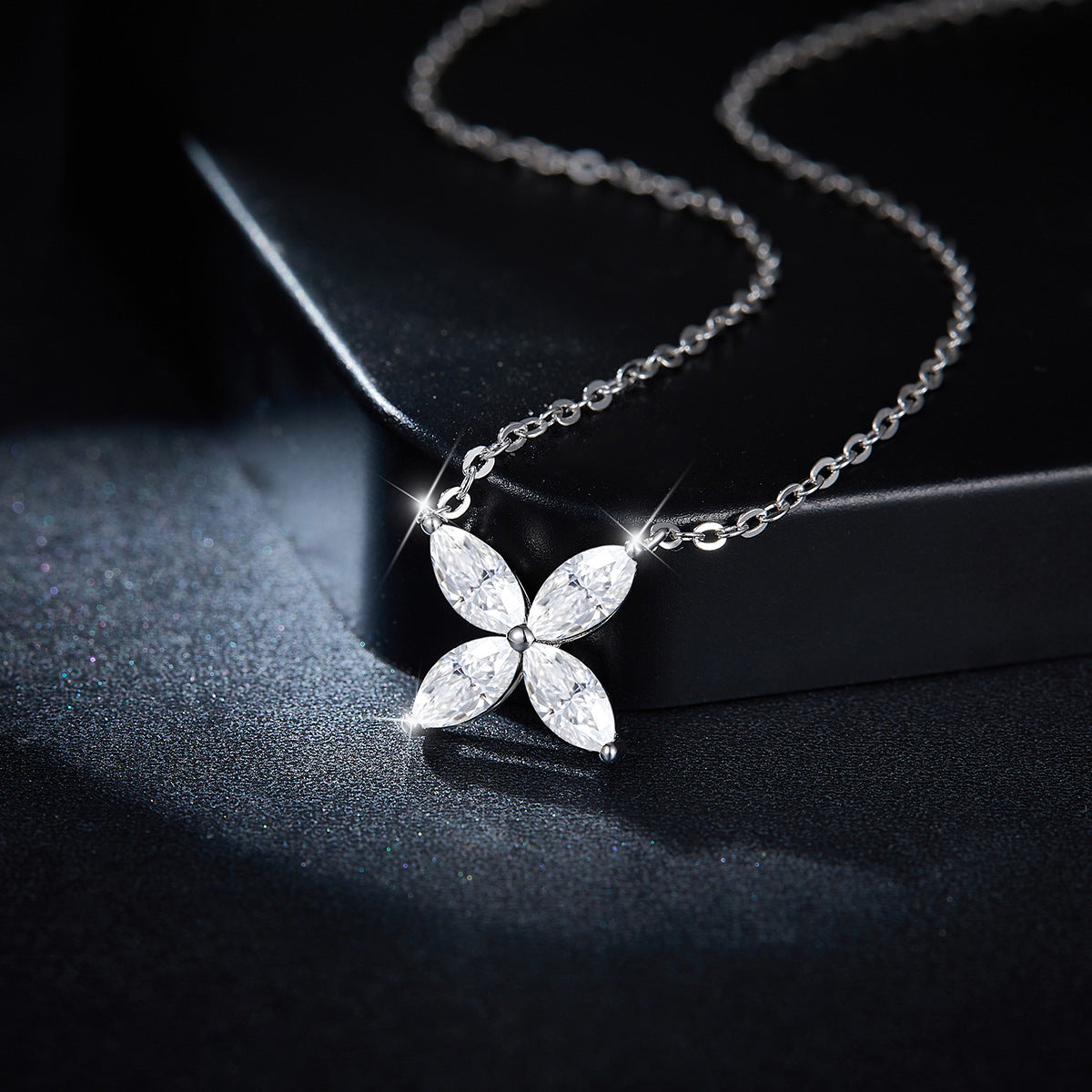 S925 Marquise-Cut Moissanite Necklace&Earring Set【6.2#186】