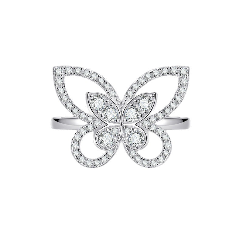S925 Round-Cut Moissanite Ring【6.2#190】