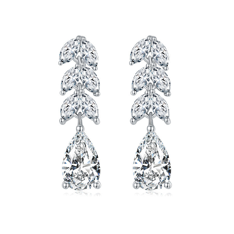 S925 Pear-Cut Moissanite Earring【6.2#203】