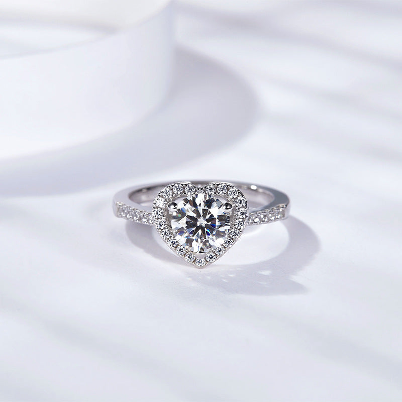 S925 Heart-Cut Moissanite Ring【6.2#181】