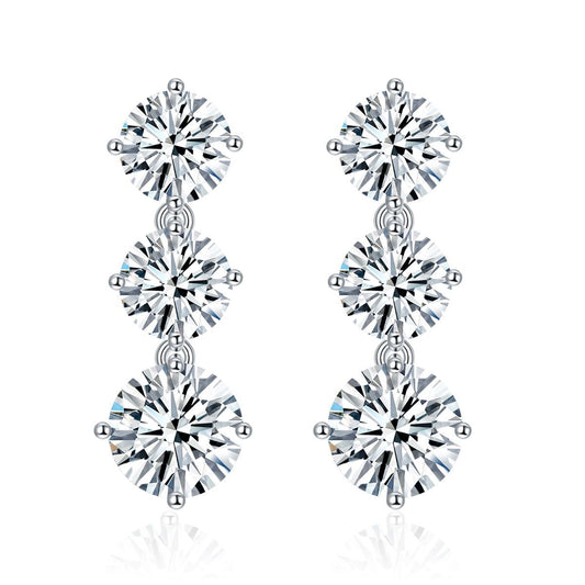 S925 Round-Cut Moissanite Stud Earrings【6.2#59】