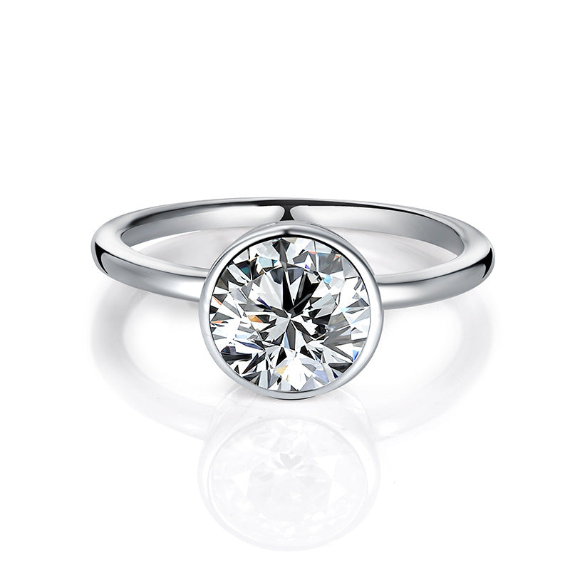 S925 Moissanite Ring Classic 2 Claw 【6.2#62】